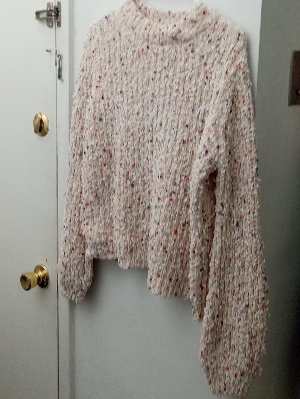 JohnPaulRichard Cream Speckled Turtleneck Sweater Size Large